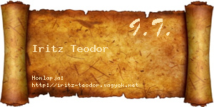 Iritz Teodor névjegykártya